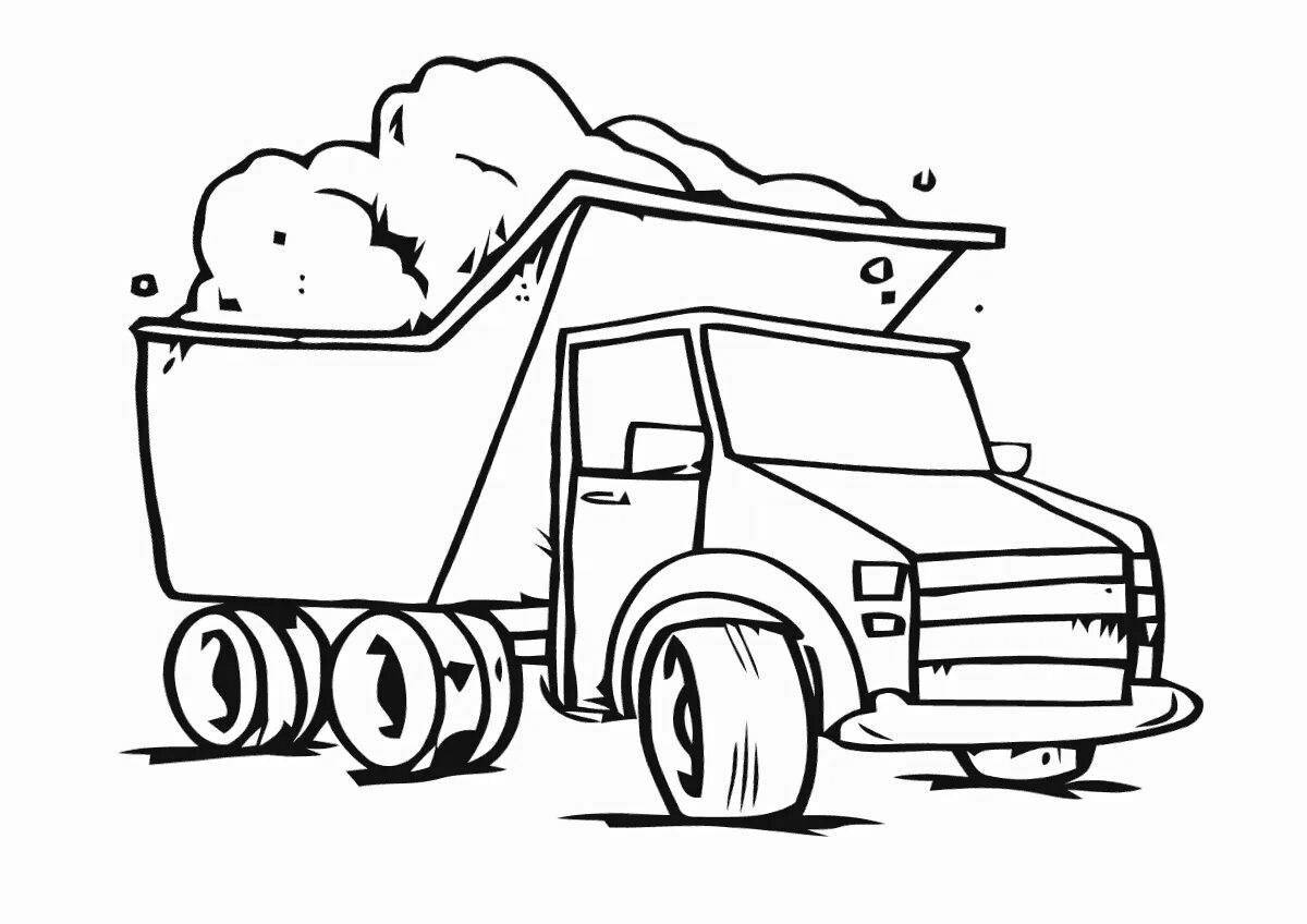Majestic trailer truck coloring page