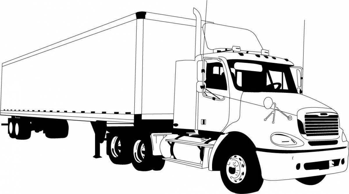 Adorable trailer truck coloring page