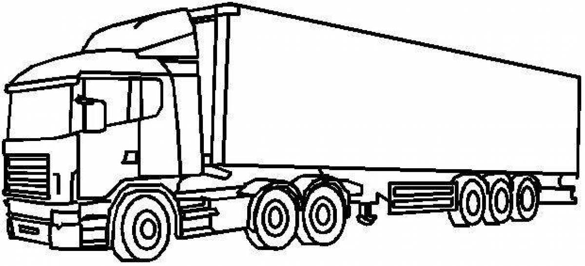 Sweet trailer truck coloring page