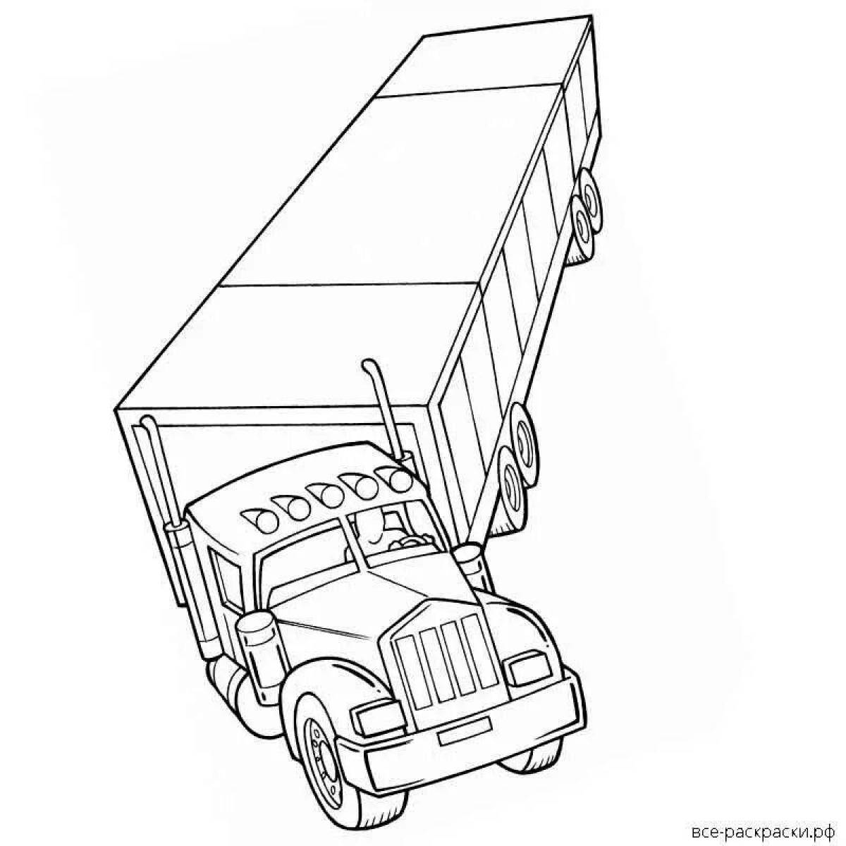 Dynamic trailer truck coloring page