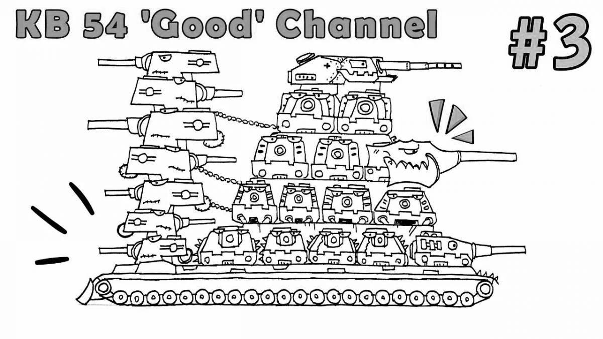 Фото Уникальная раскраска «все танки с глазами»