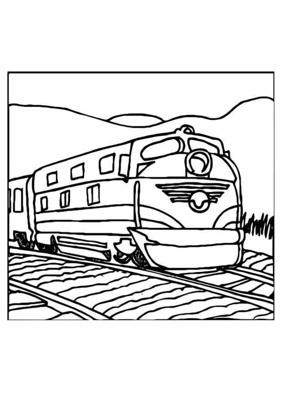 Пассажирский поезд раскраска для детей