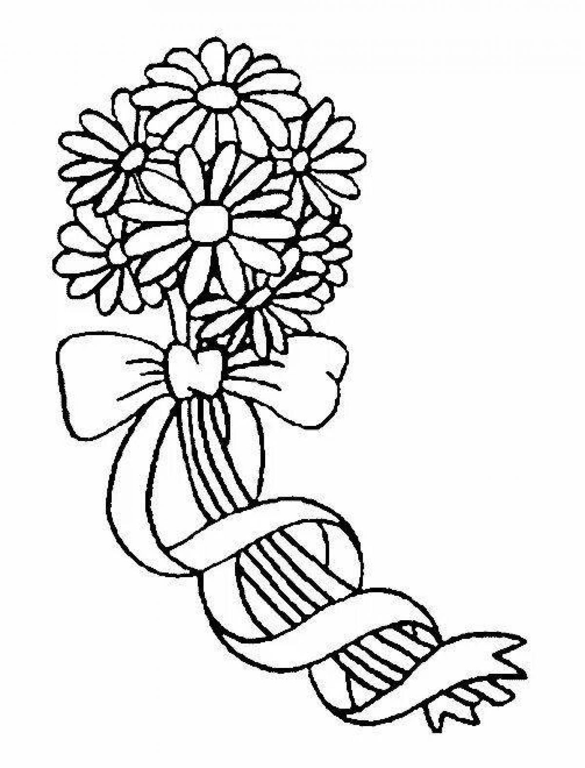 Георгиевская ленточка с цветами раскраска