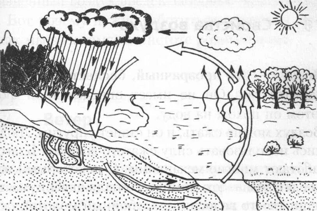 Круговорот воды рисунок карандашом