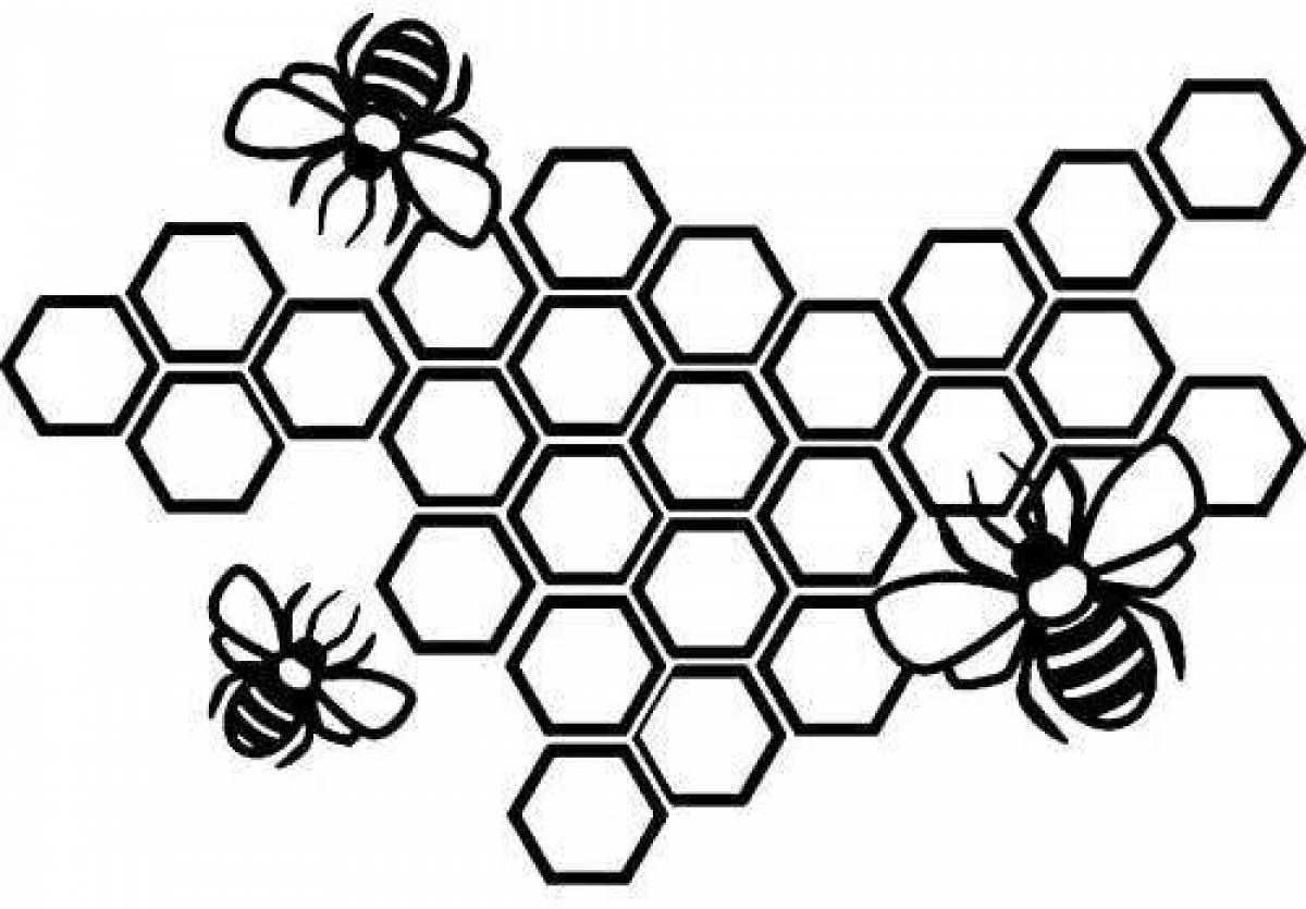 Рисунок соты пчелиные цветные