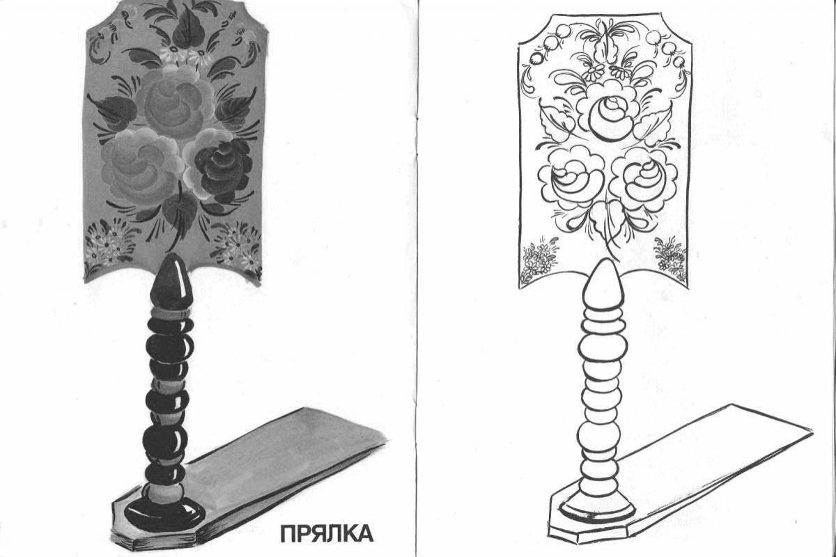 Эскиз прялки или посуды