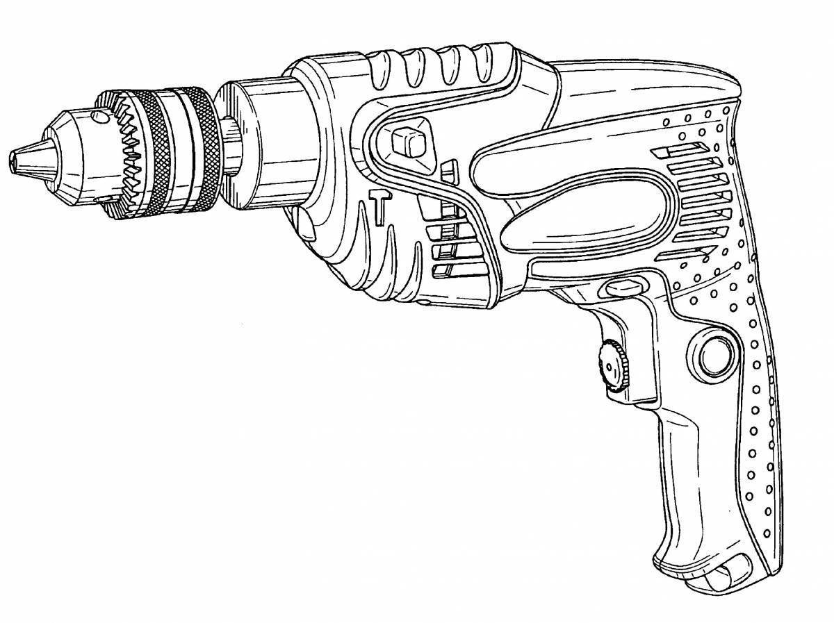Дрель рисунок для детей