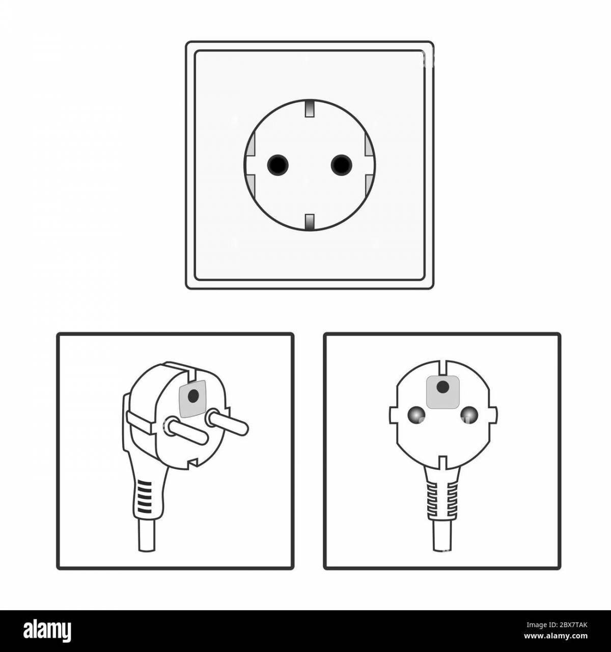 Как нарисовать розетку электрическую