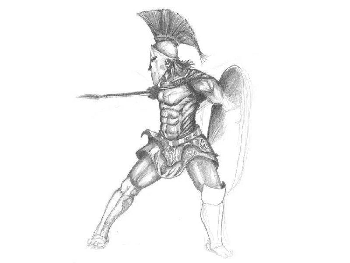 Рисунок воина 5 класс. Спартанцы Агогэ. Нарисовать спартанского воина. Спартанец рисунок. Спартанец воин.