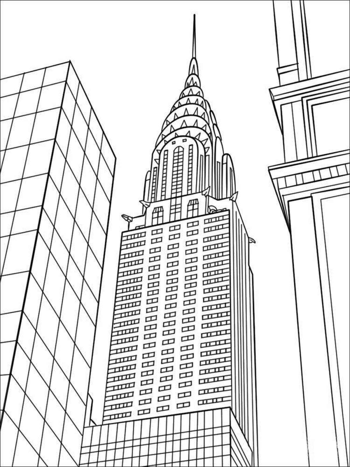 Крайслер Билдинг рисунок Нью Йорк