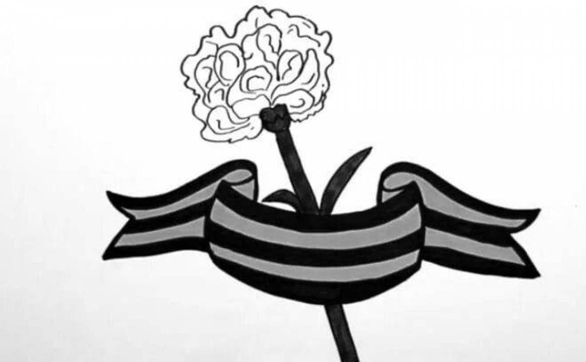 Amazing St. George Ribbon Carnation Coloring Page