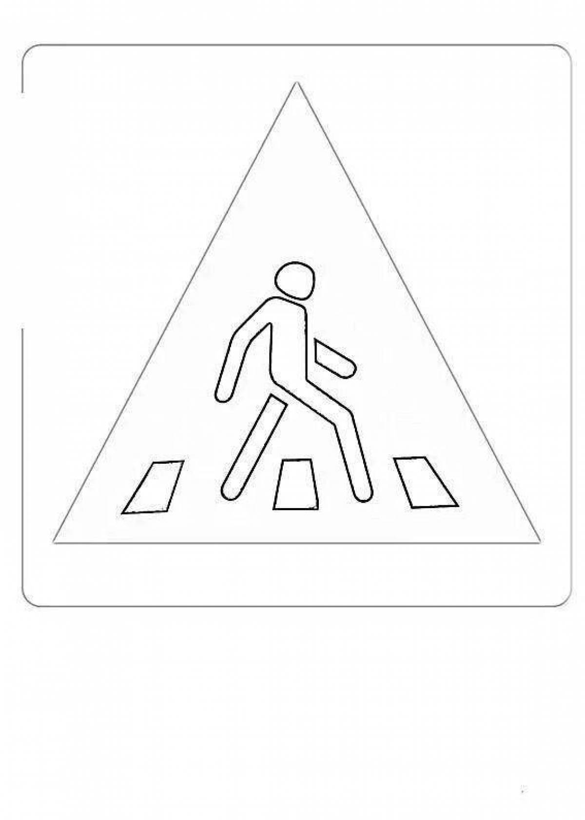 Bold pedestrian crossing sign underground