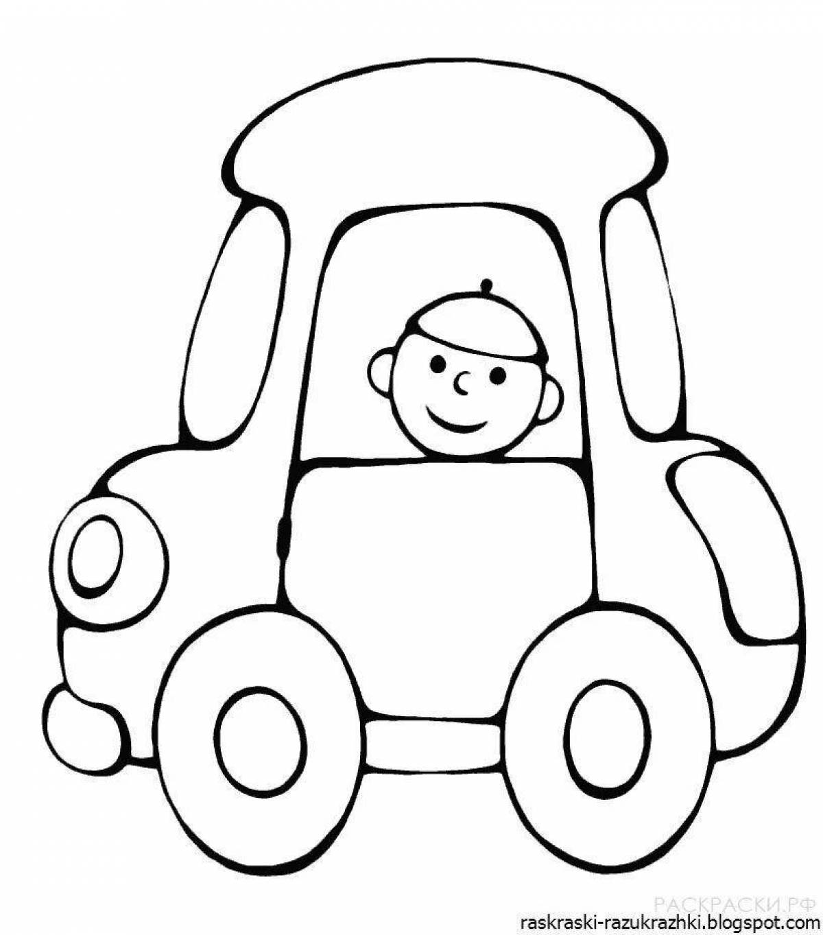Coloring book shining cars for children 3 years old