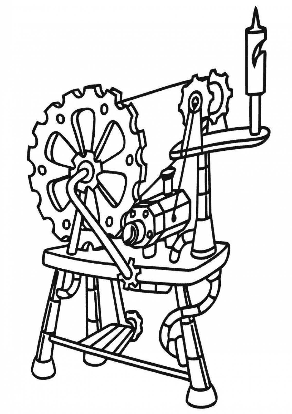 Animated spinning wheel coloring page