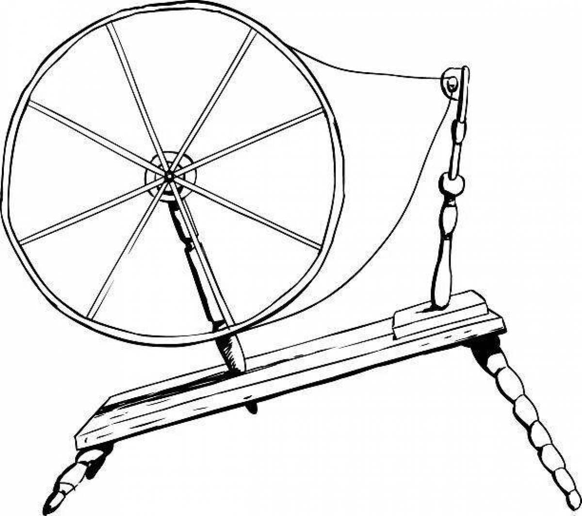 Fancy spinning wheel coloring page