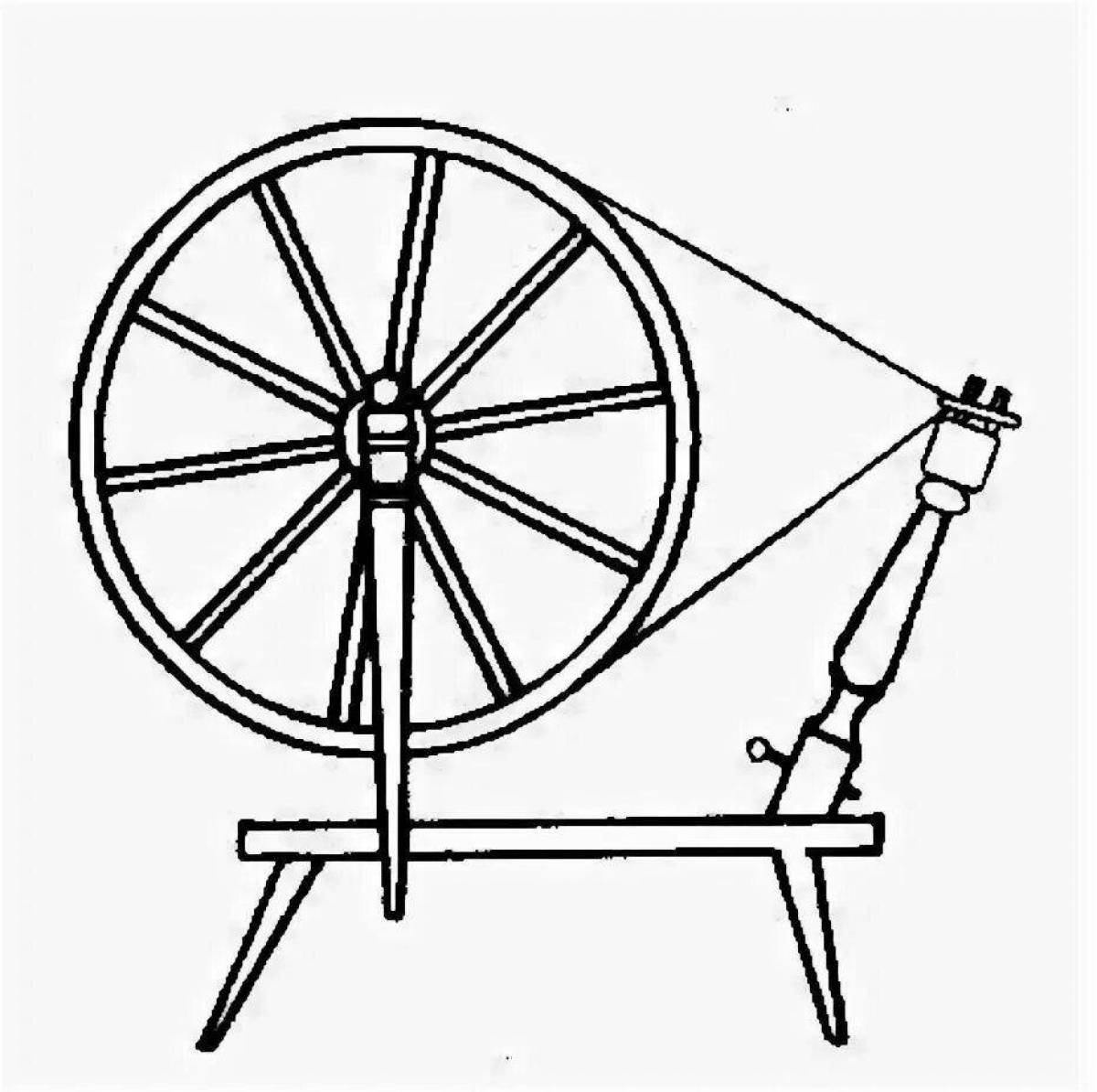 Coloring page graceful spinning wheel