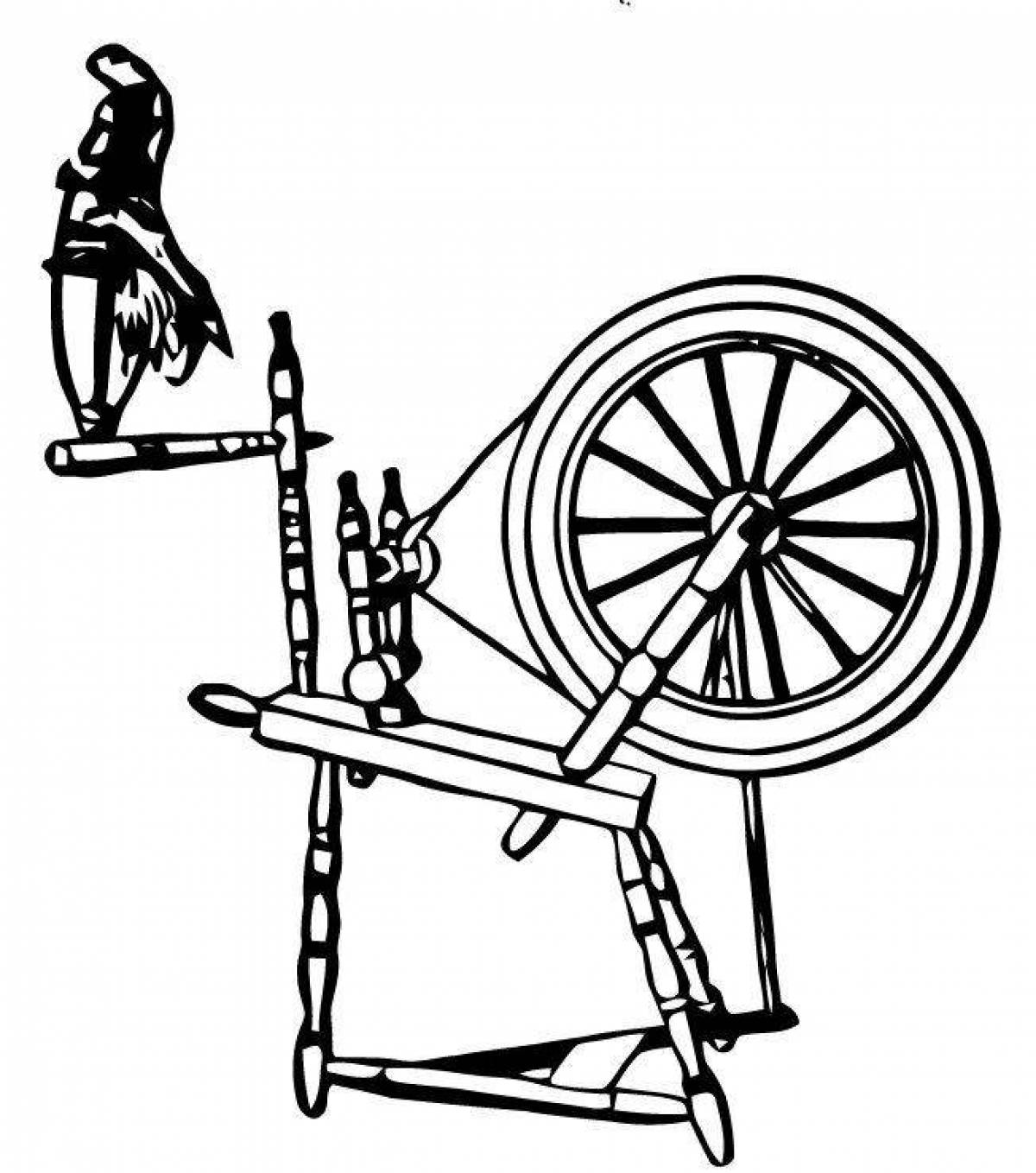 Amazing spinning wheel coloring page