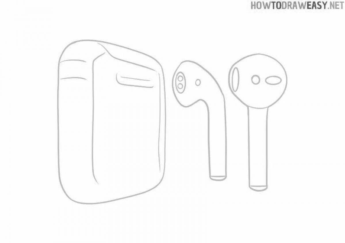 Colour-luminous airpods coloring page