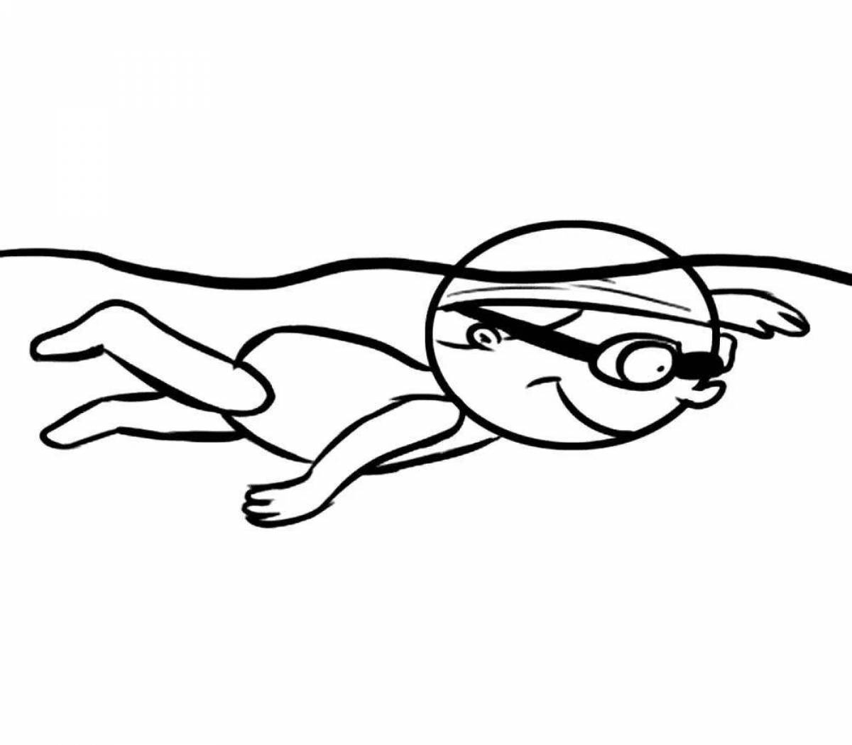 Solar swimming coloring page