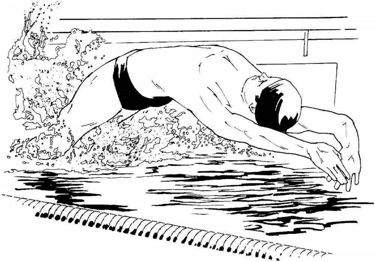 Coloring page wild swimming