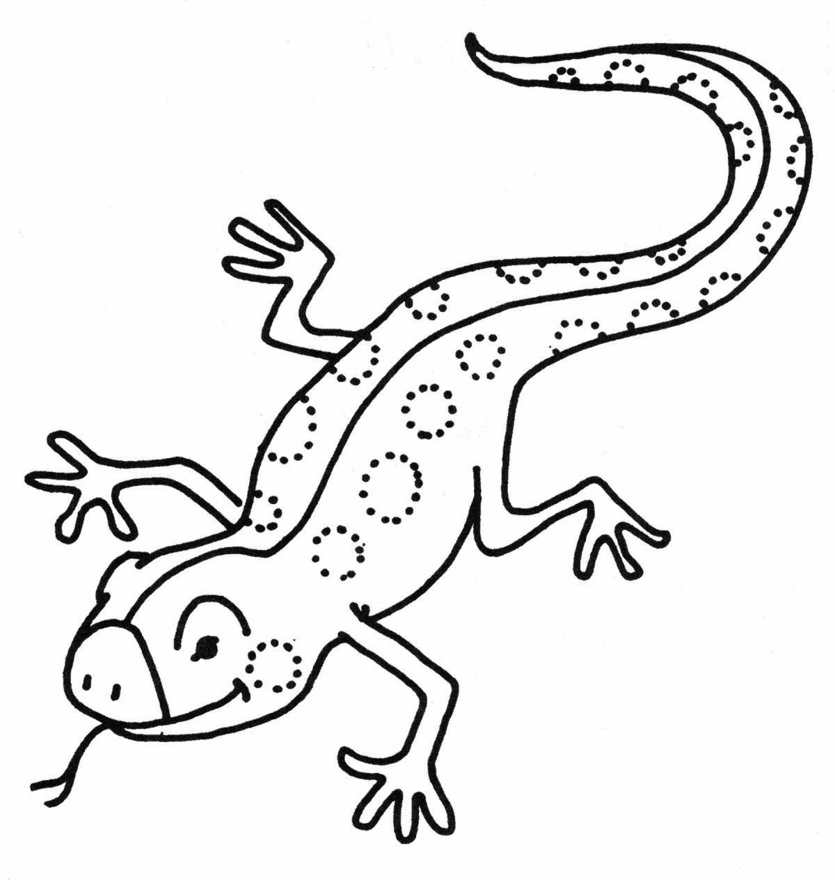 Joyful lizard coloring book