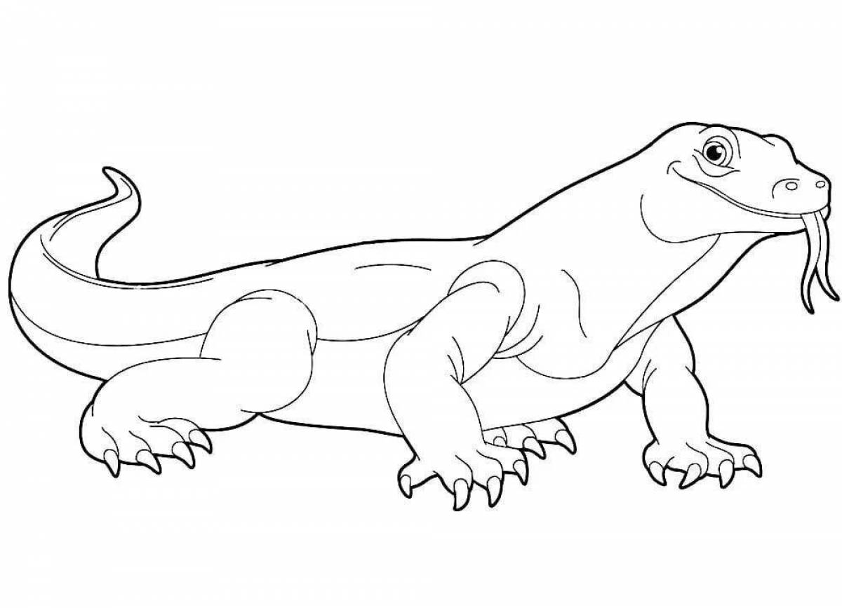 Outlandish lizard coloring page