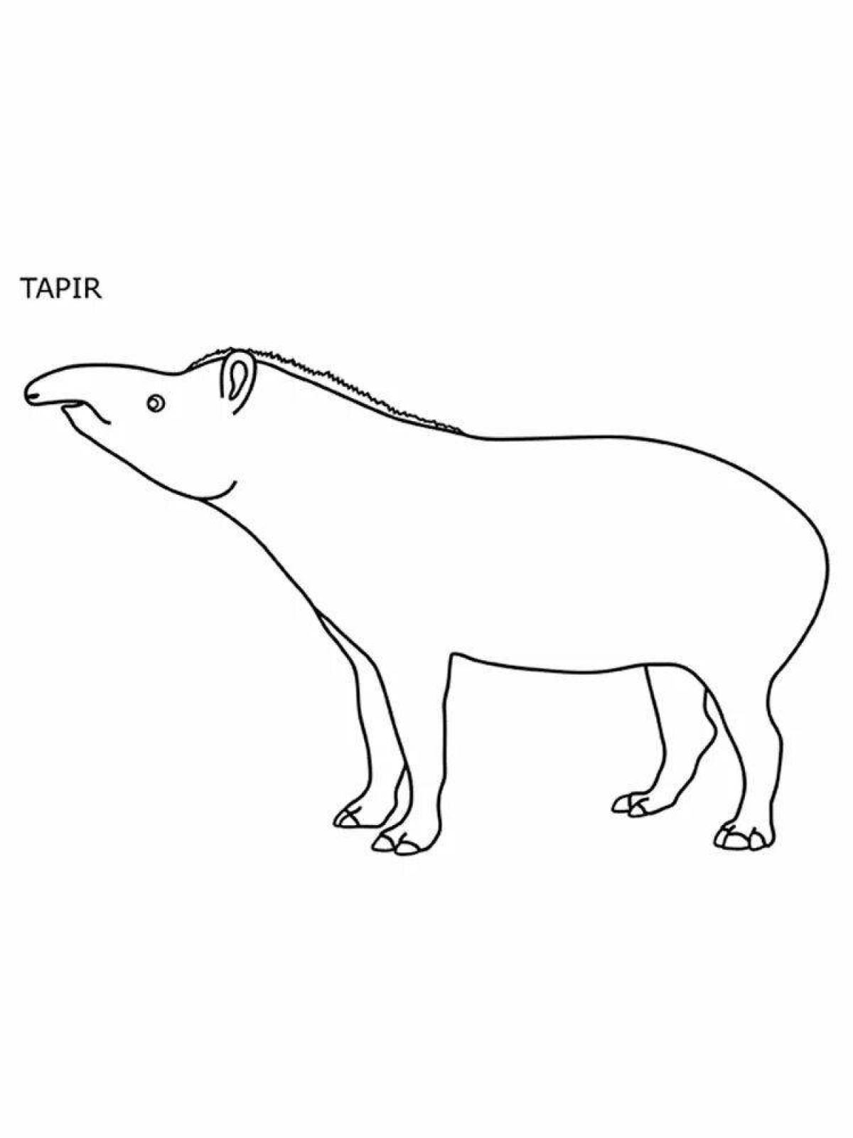 Coloring page playful tapir