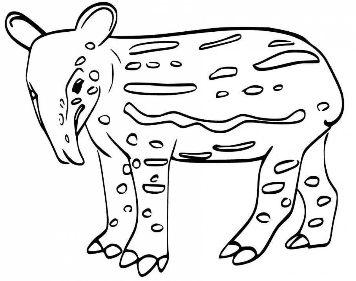 Coloring page happy tapir