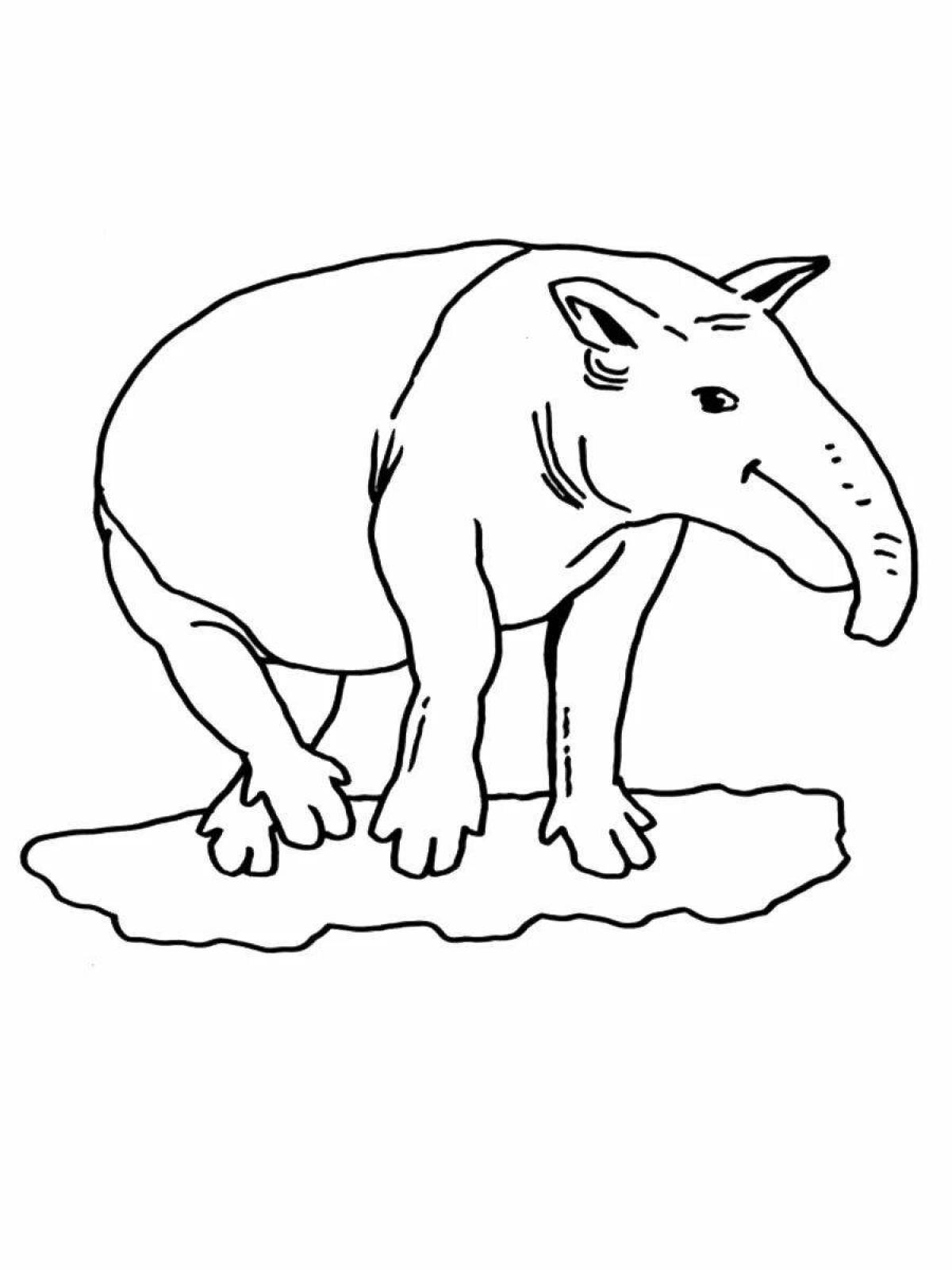 Strange tapir coloring book