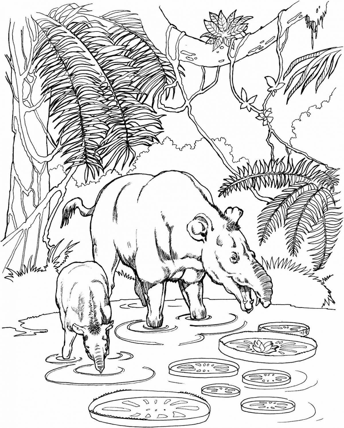 Glorious tapir coloring page