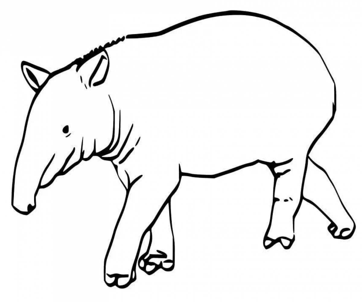 Fabulous tapir coloring page