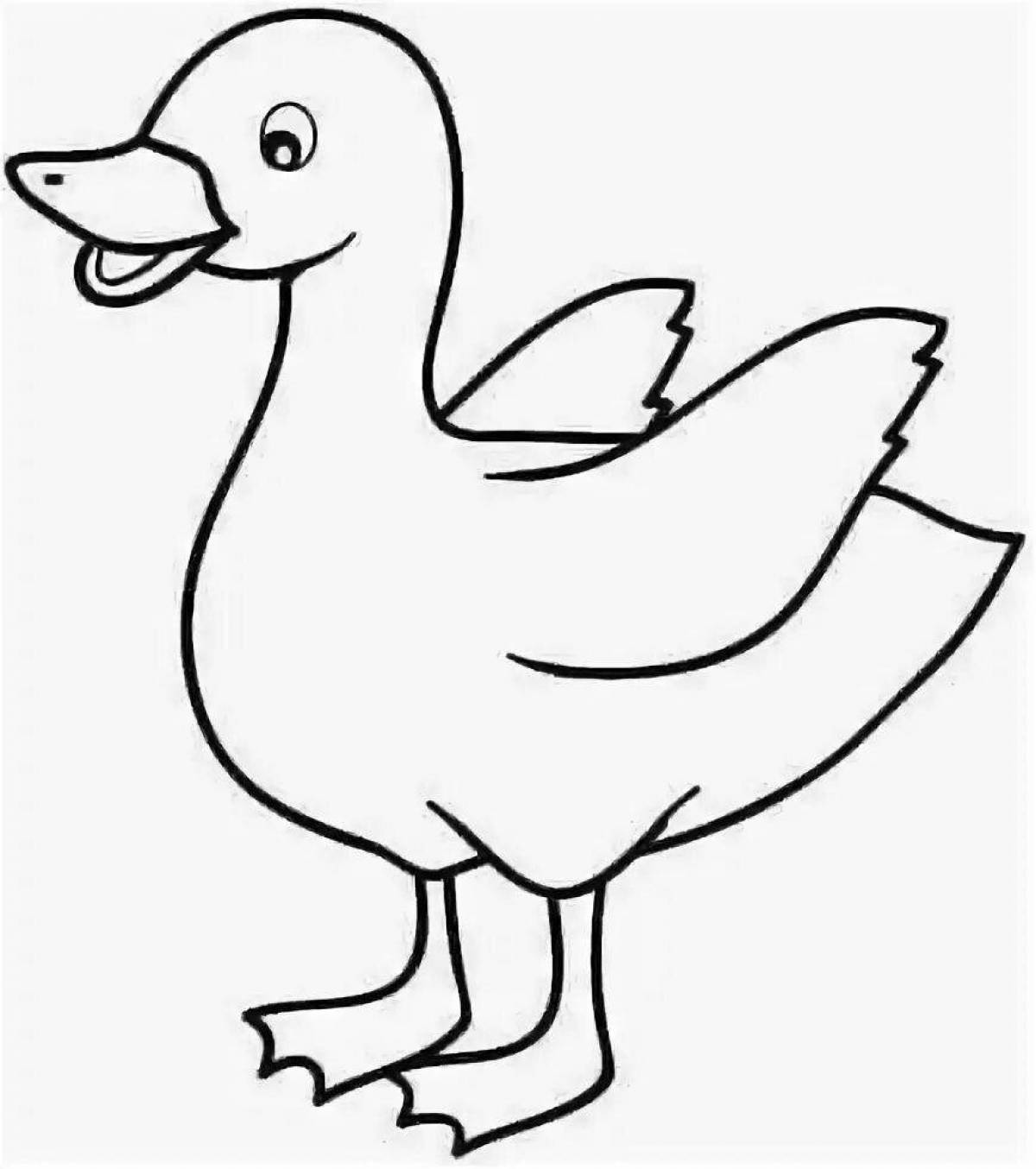 Glittering gosling coloring page
