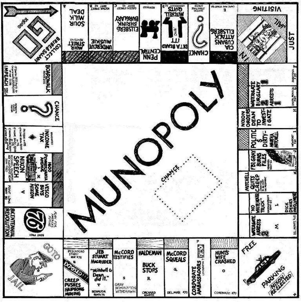 Color gorgeous monopoly coloring book