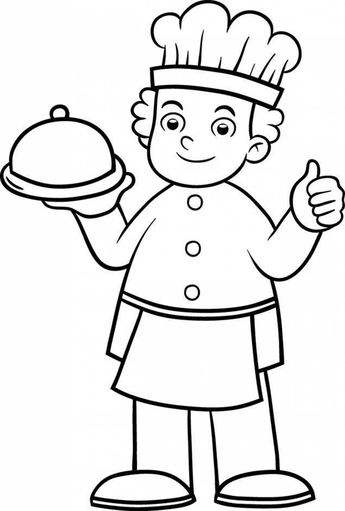 Vibrant Chef Coloring Page