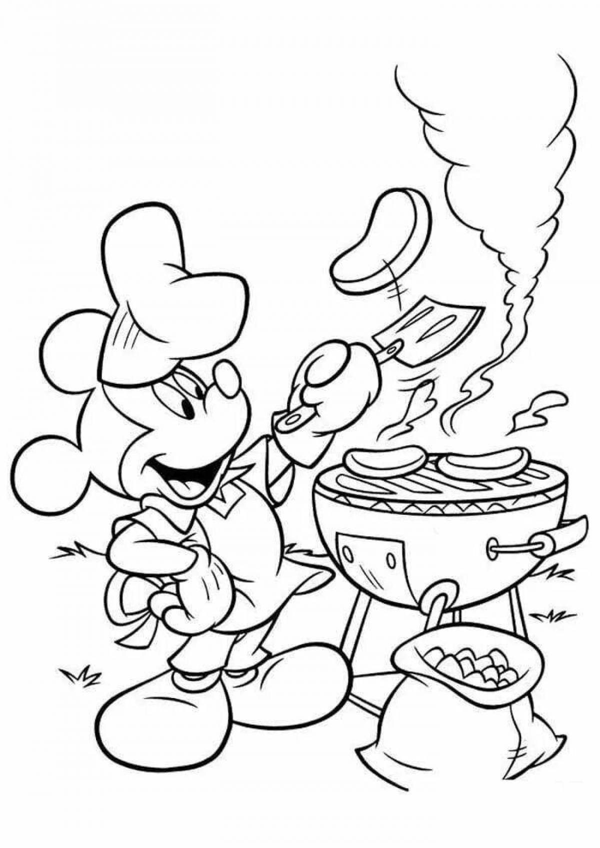 Cook coloring page in bright colors