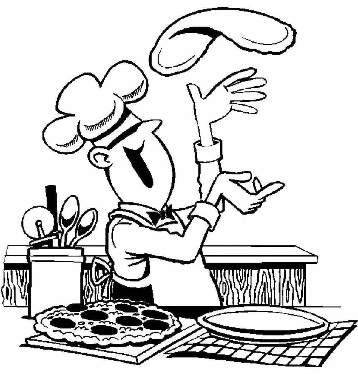 Coloring pages with live chef