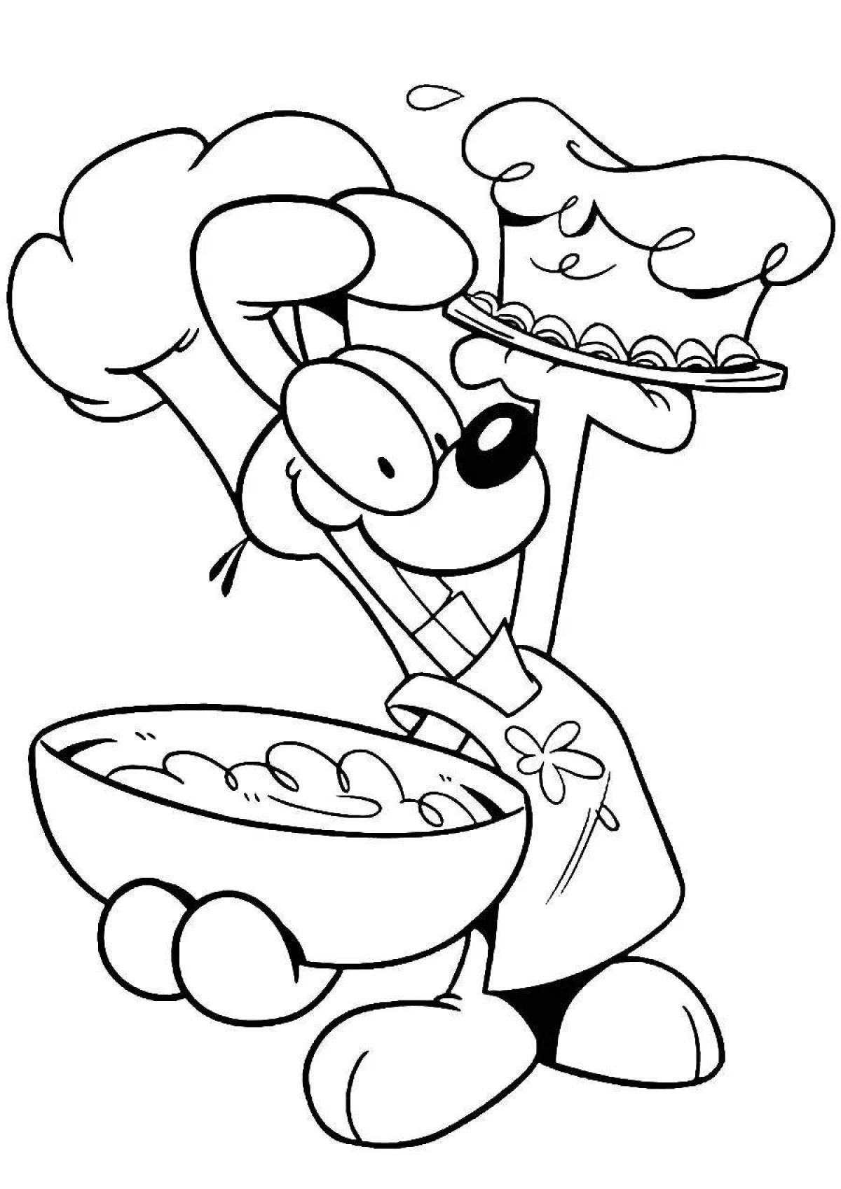 Color-bright cook coloring page