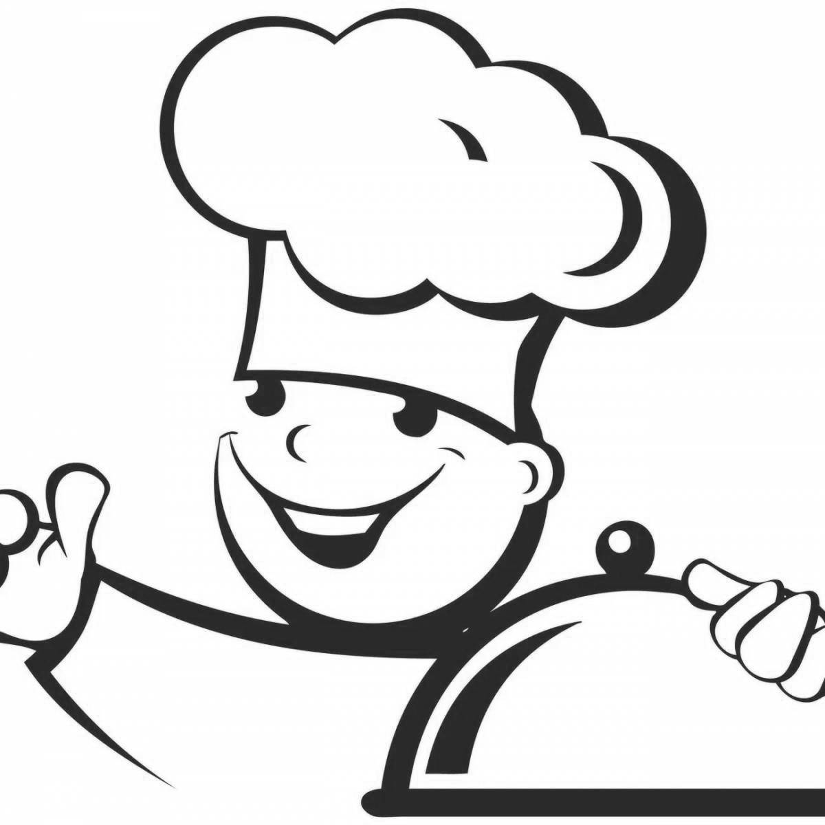 Colourful Chef Coloring Page