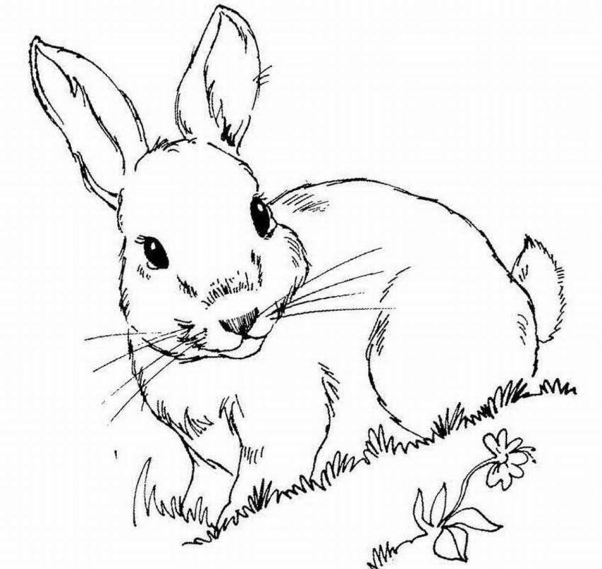 Cheerful rabbit coloring book