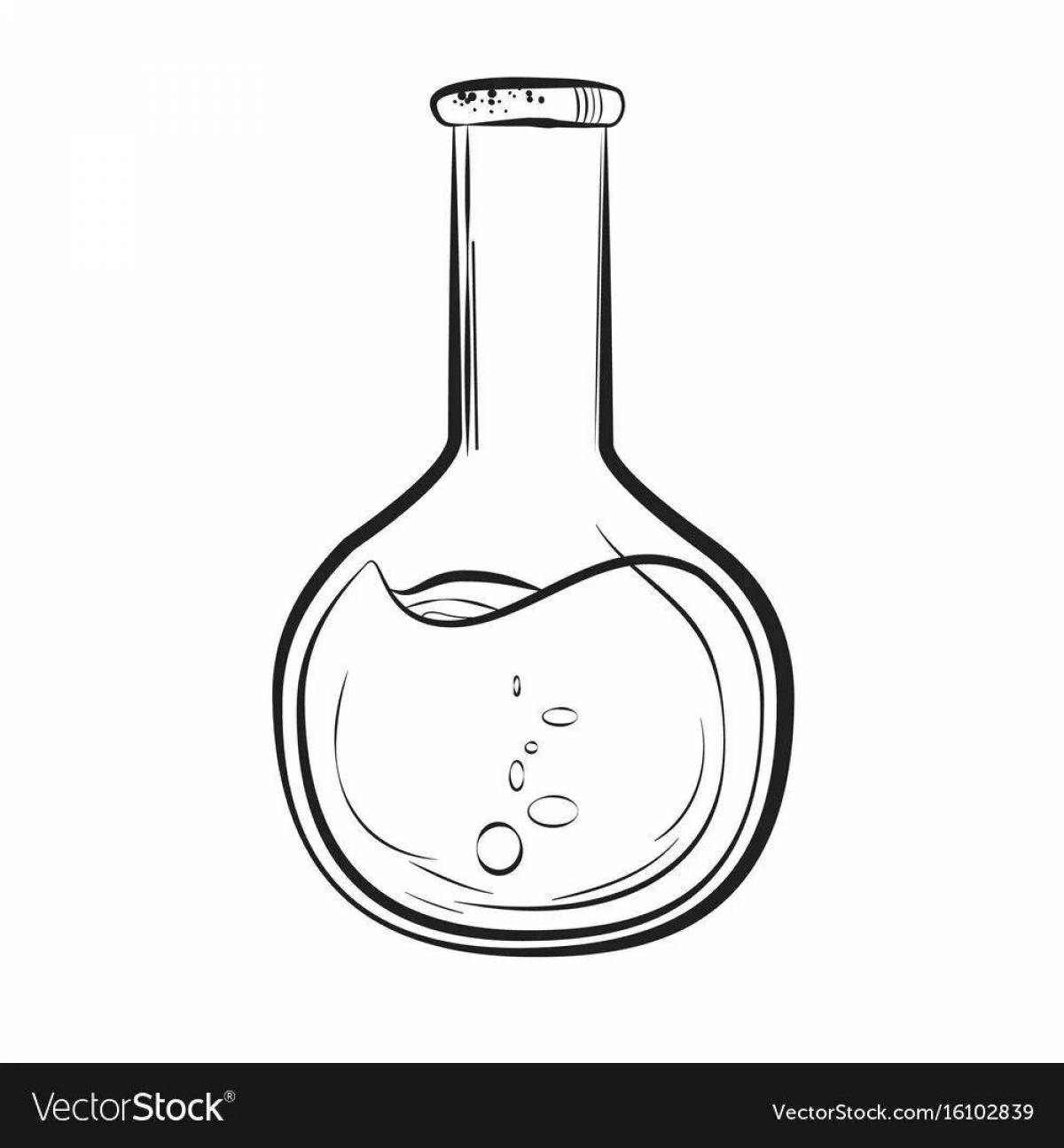 Playful flask coloring page