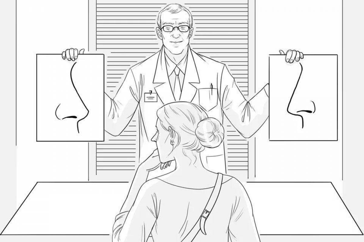 Surgeon bright coloring page
