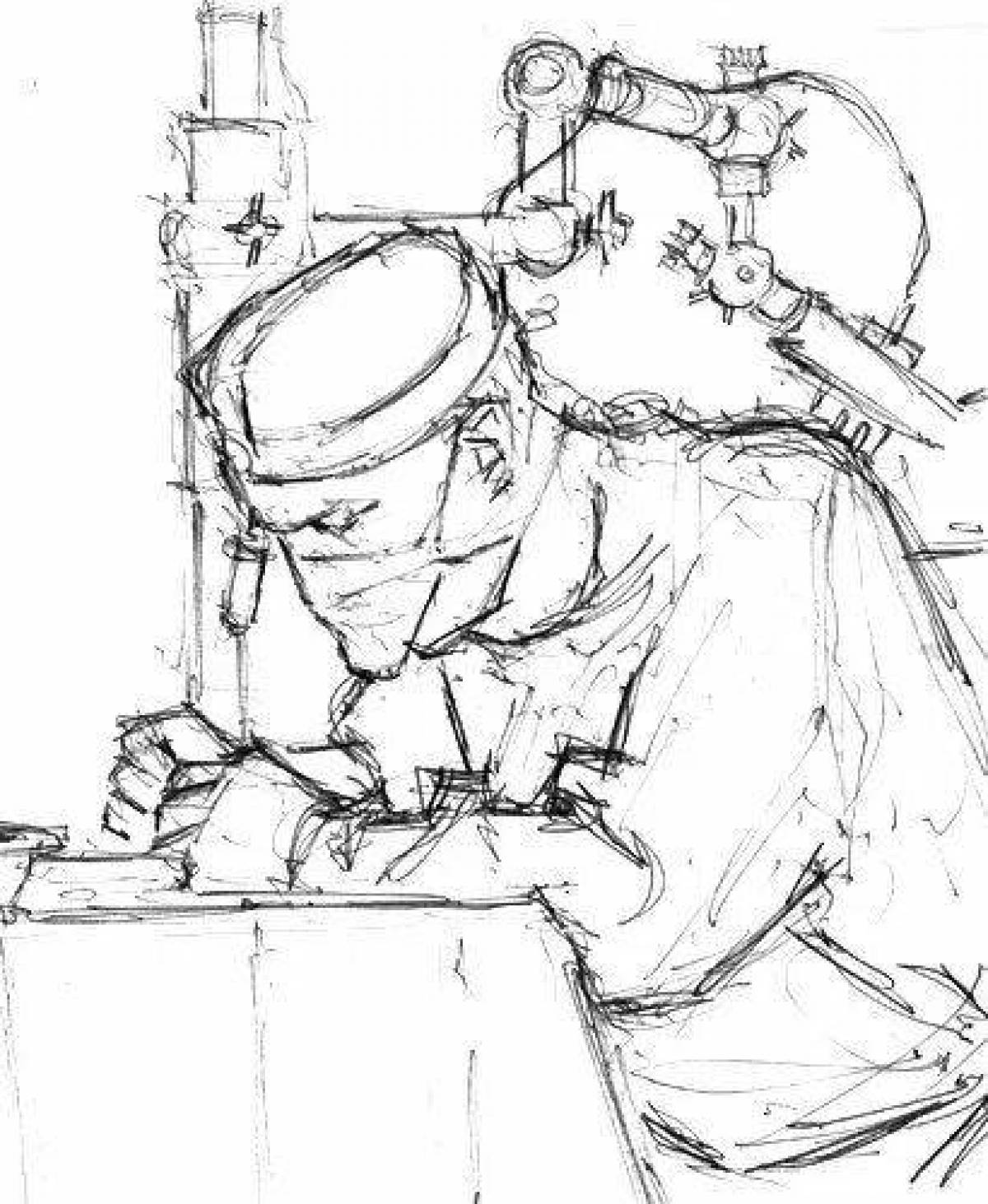 Animated surgeon coloring page