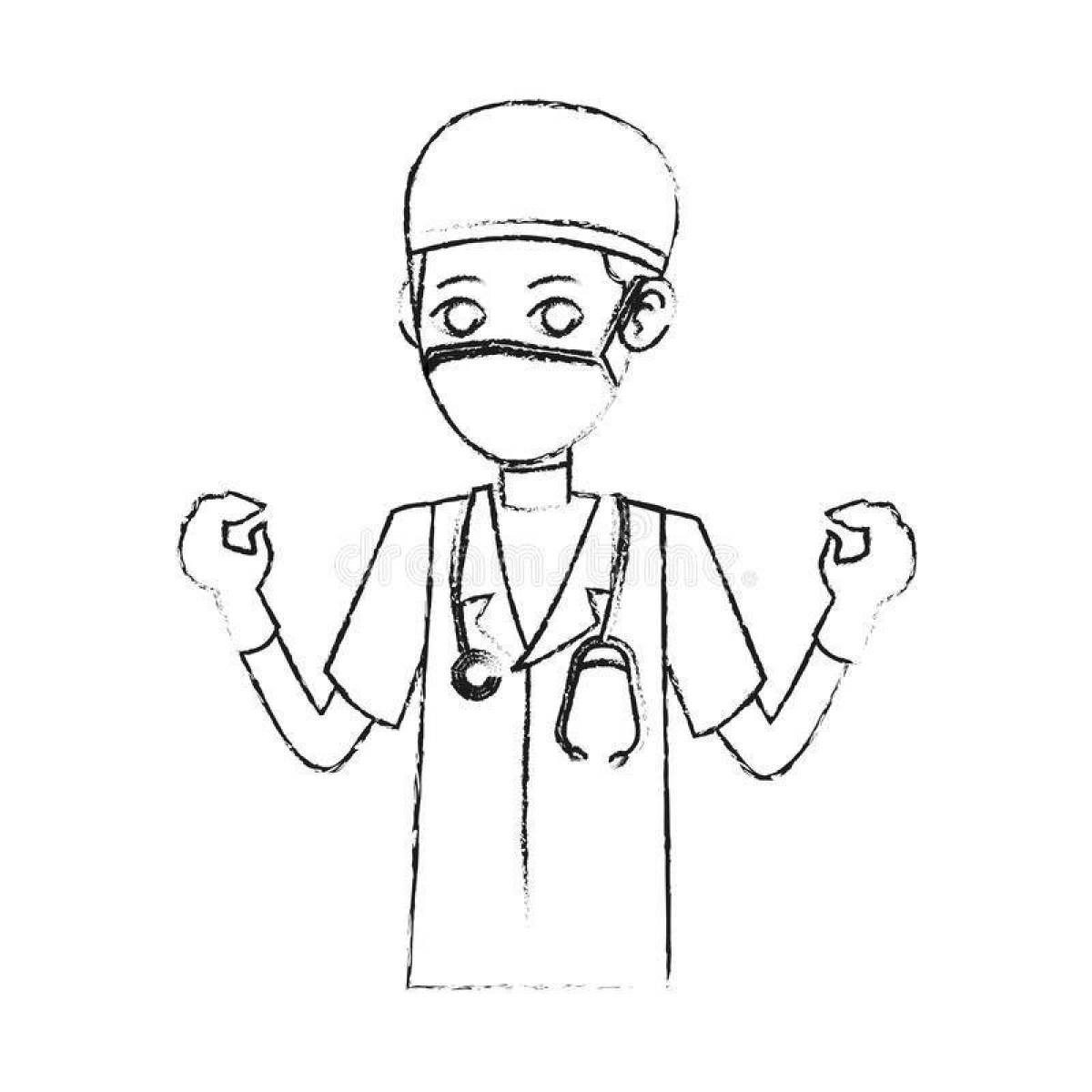 Charming surgeon coloring page