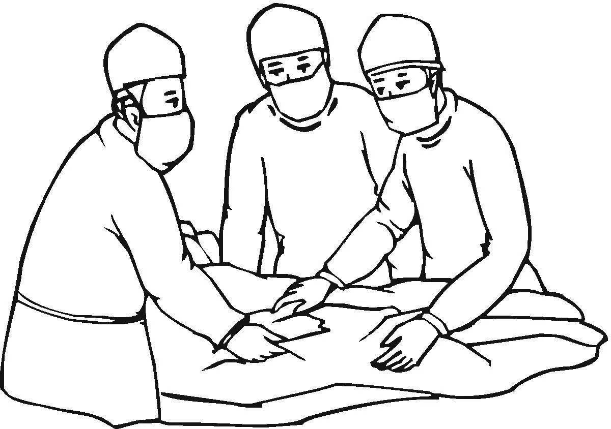 Charming surgeon coloring page