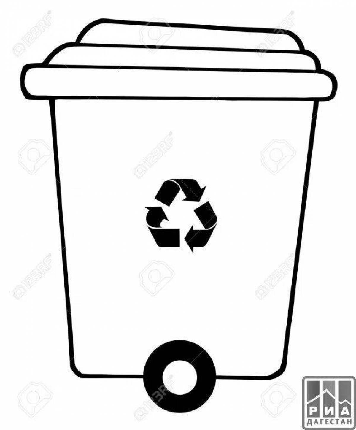Funny trash can coloring page