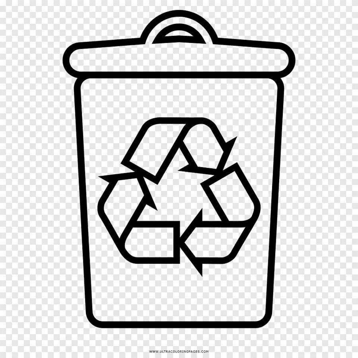 Animated trash can coloring page