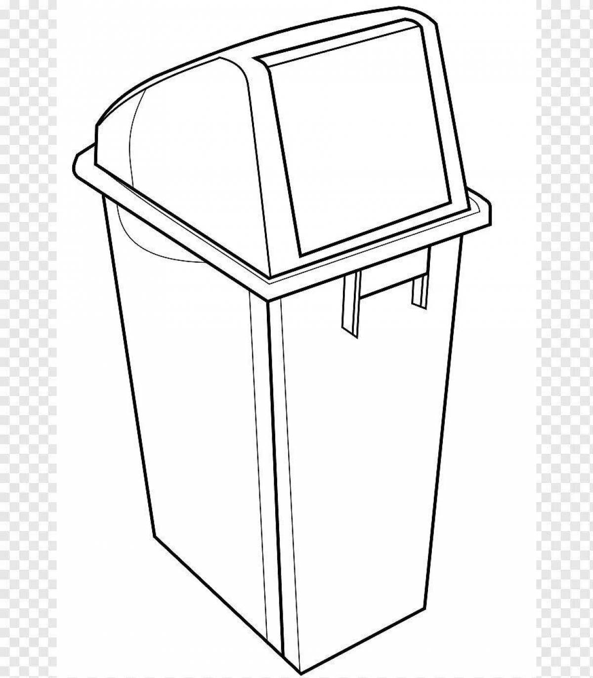 Trash Can Live Coloring Page