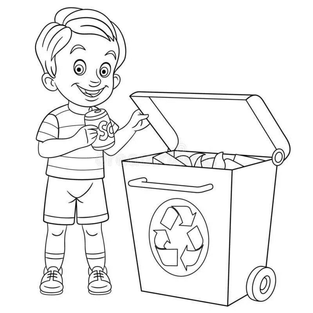 Fairy wastebasket coloring page