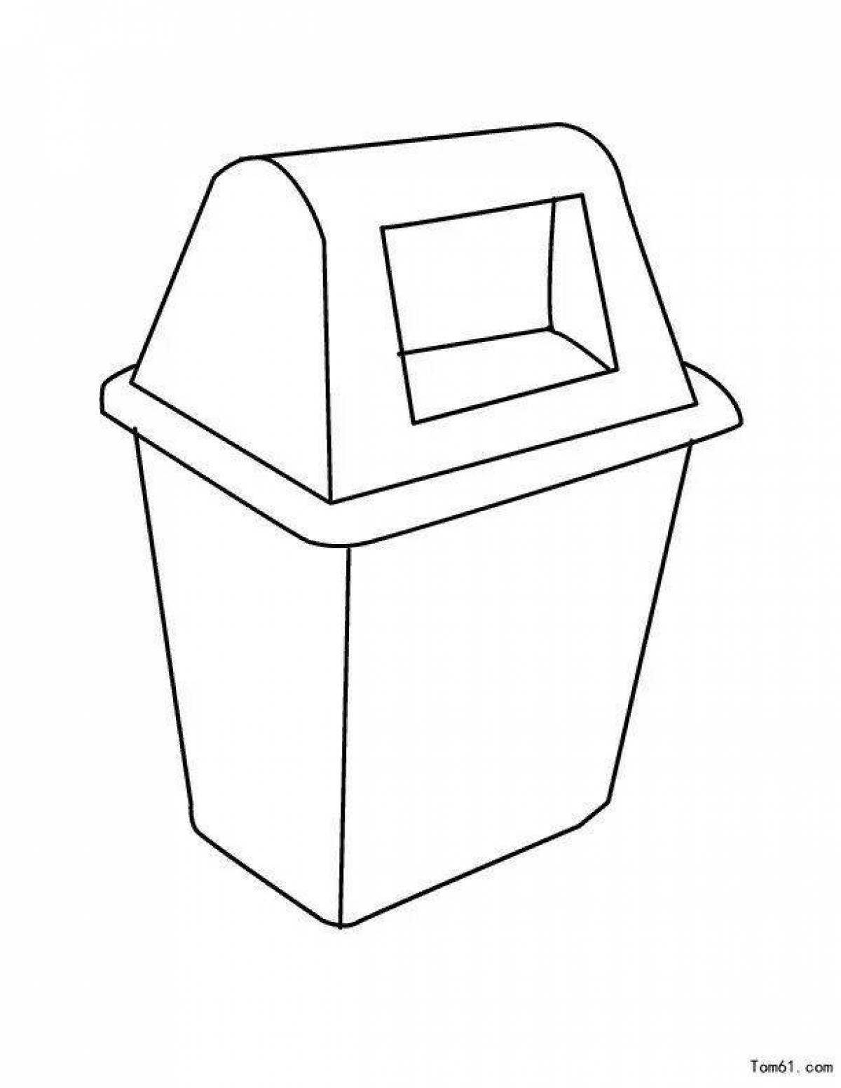 Large trash can coloring page