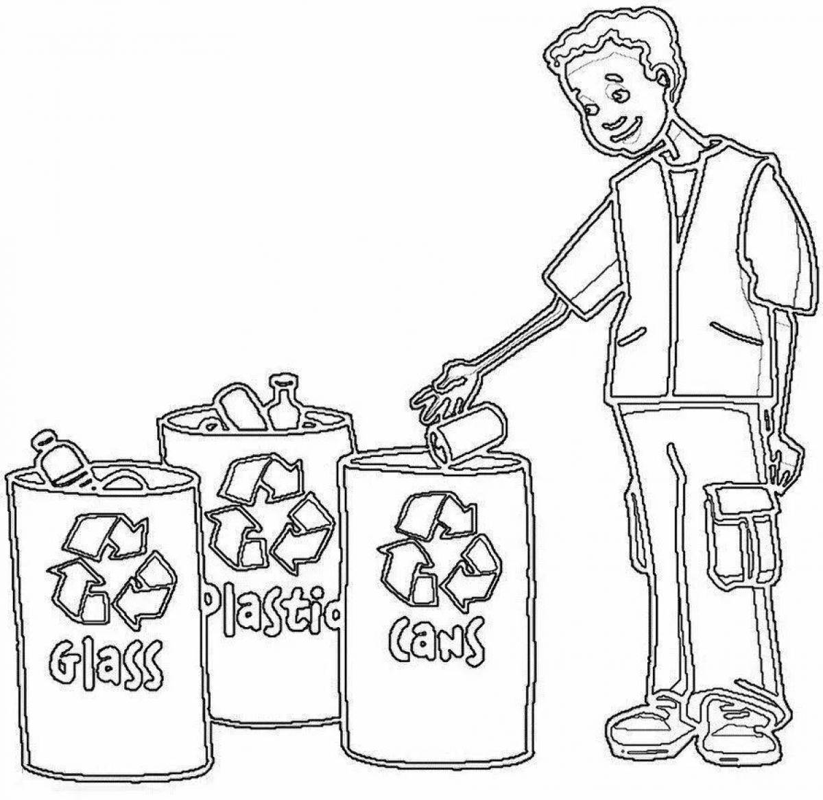 Majestic trash can coloring page